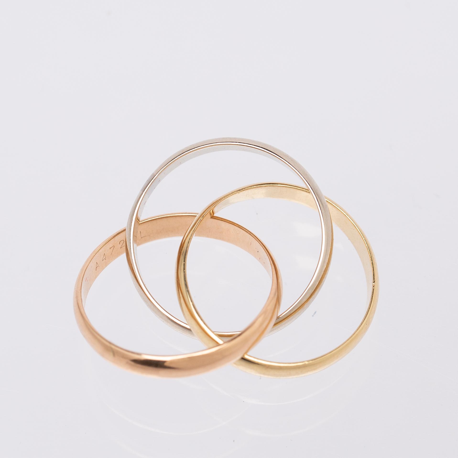 Cartier, ring, "Trinity", 18K guld i tre färger.