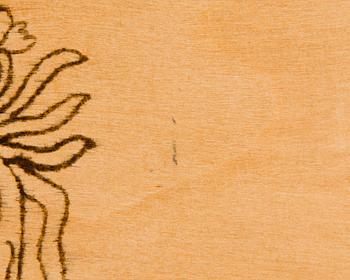 Birger Kaipiainen, piirros, tussi vanerille, signeerattu ja päivätty -46.