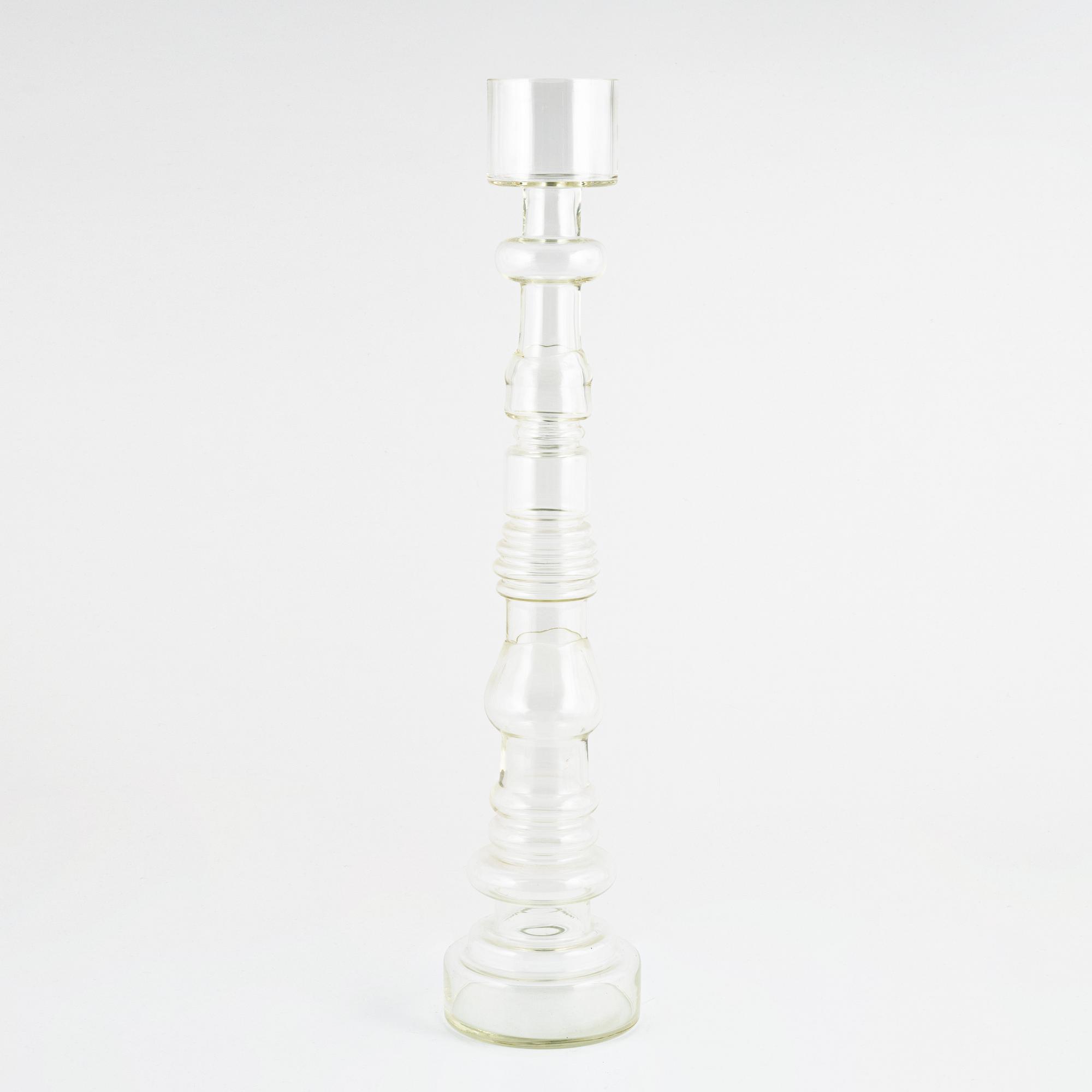 Oiva Toikka, a 'Lighthouse' glass vase/candlestick, signed Nuutajärvi Notsjö.