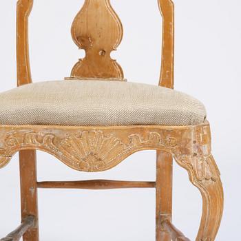 An assembled suite of eleven Swedish rococo chairs, later part 18th century.