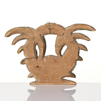 A Swedish baroque carved and painted wreath, later part 17th century.