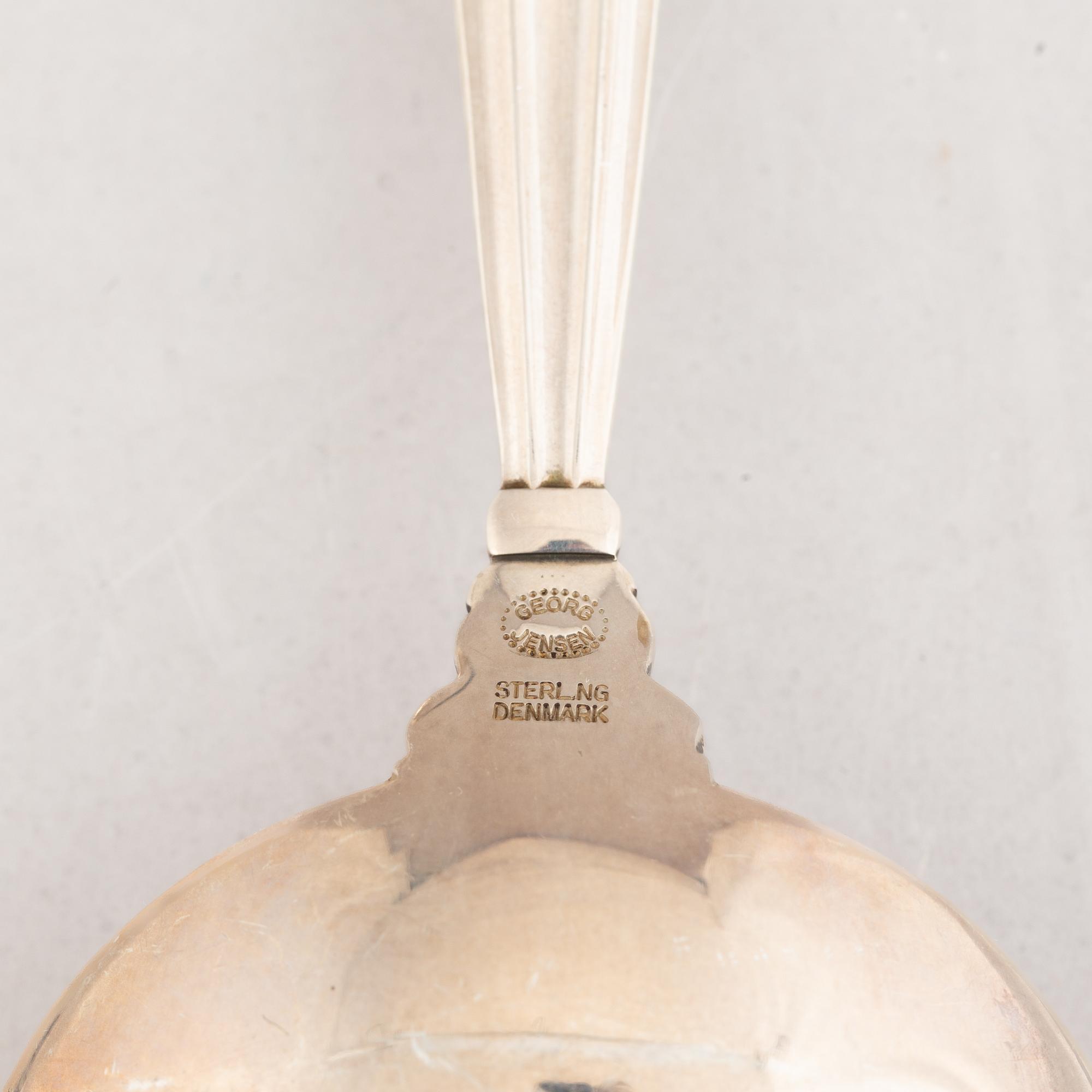 Johan Rohde, a 63-piece sterling silver flat wear set, "Konge"/"Acorn", Georg Jensen, Denmark.