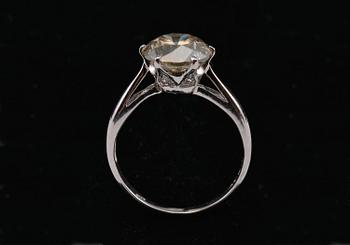 RING, briljantslipad diamant ca 2.80 ct "Light yellow" si, 18K vitt guld. Vikt 2,7 g.