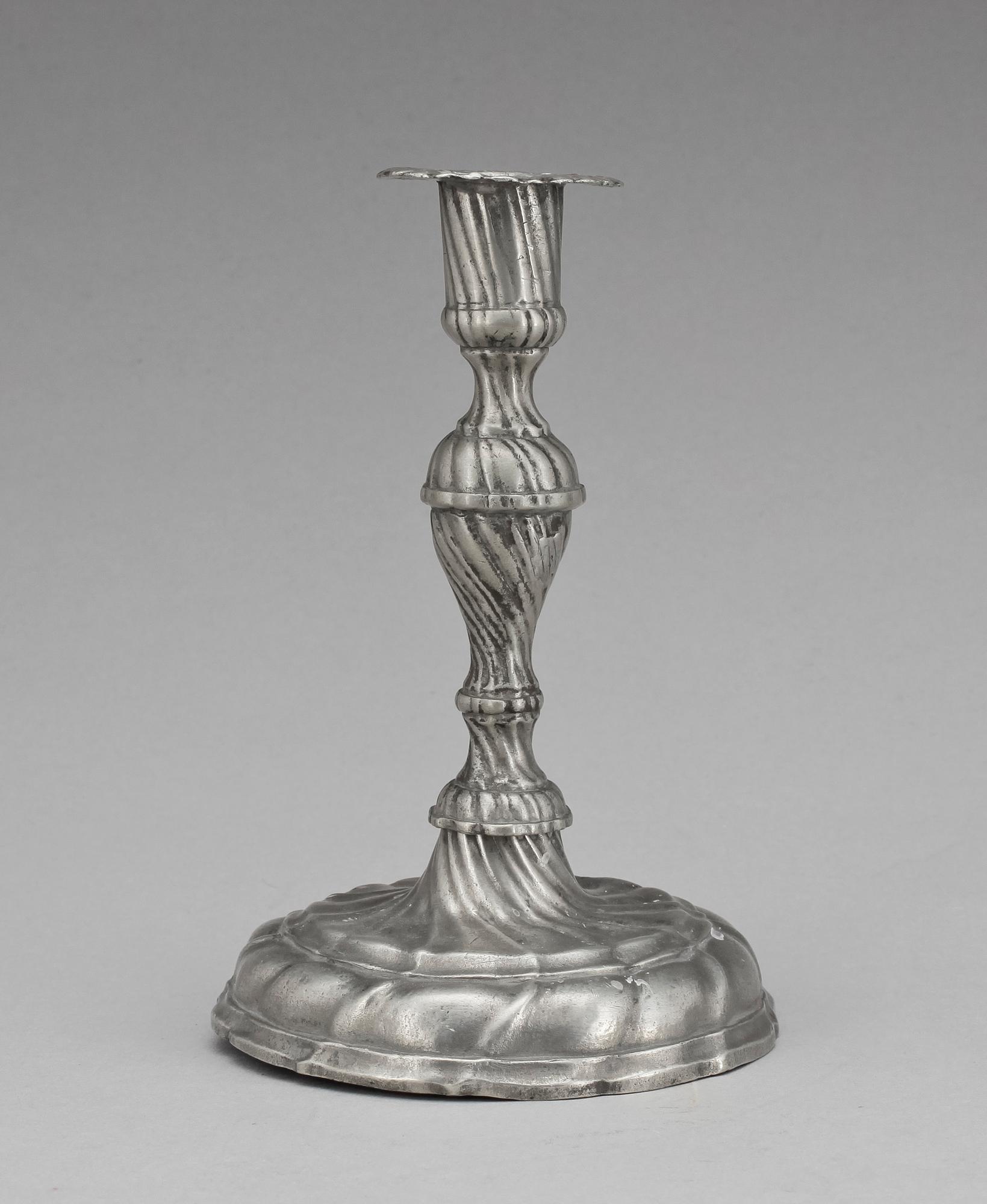 LJUSSTAKE, tenn, rokoko, 1700-tal.