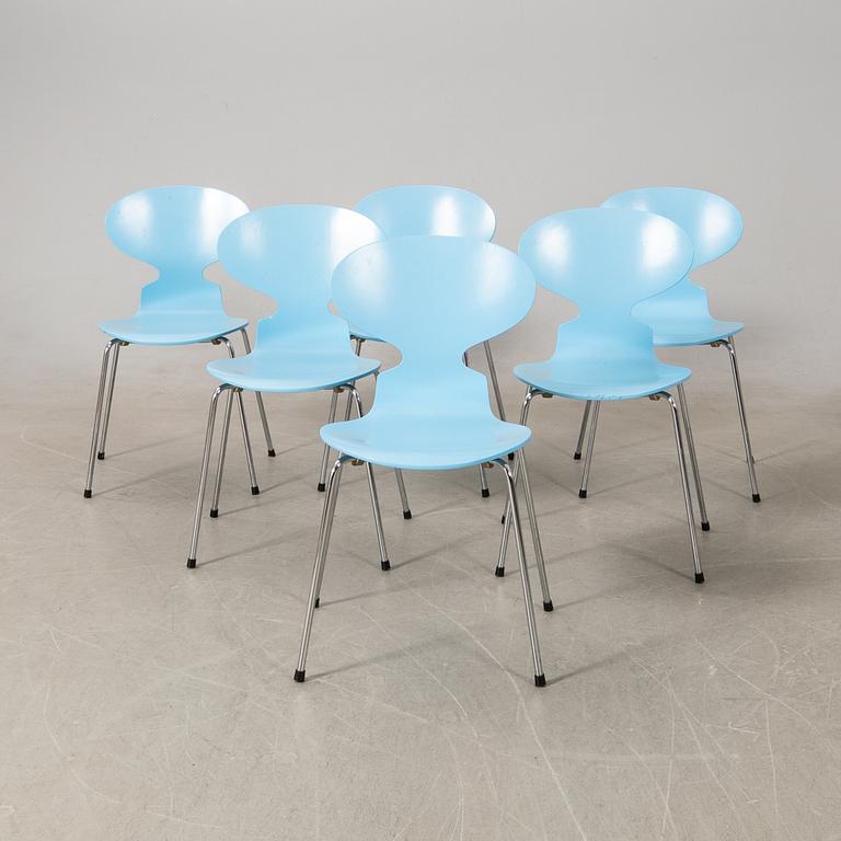 Arne Jacobsen, chairs 6 pcs, "Ant", Fritz Hansen, 1993.