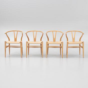 Hans J. Wegner, a set of four model 'CH-24' chairs, Carl Hansen & Søn, Denmark.