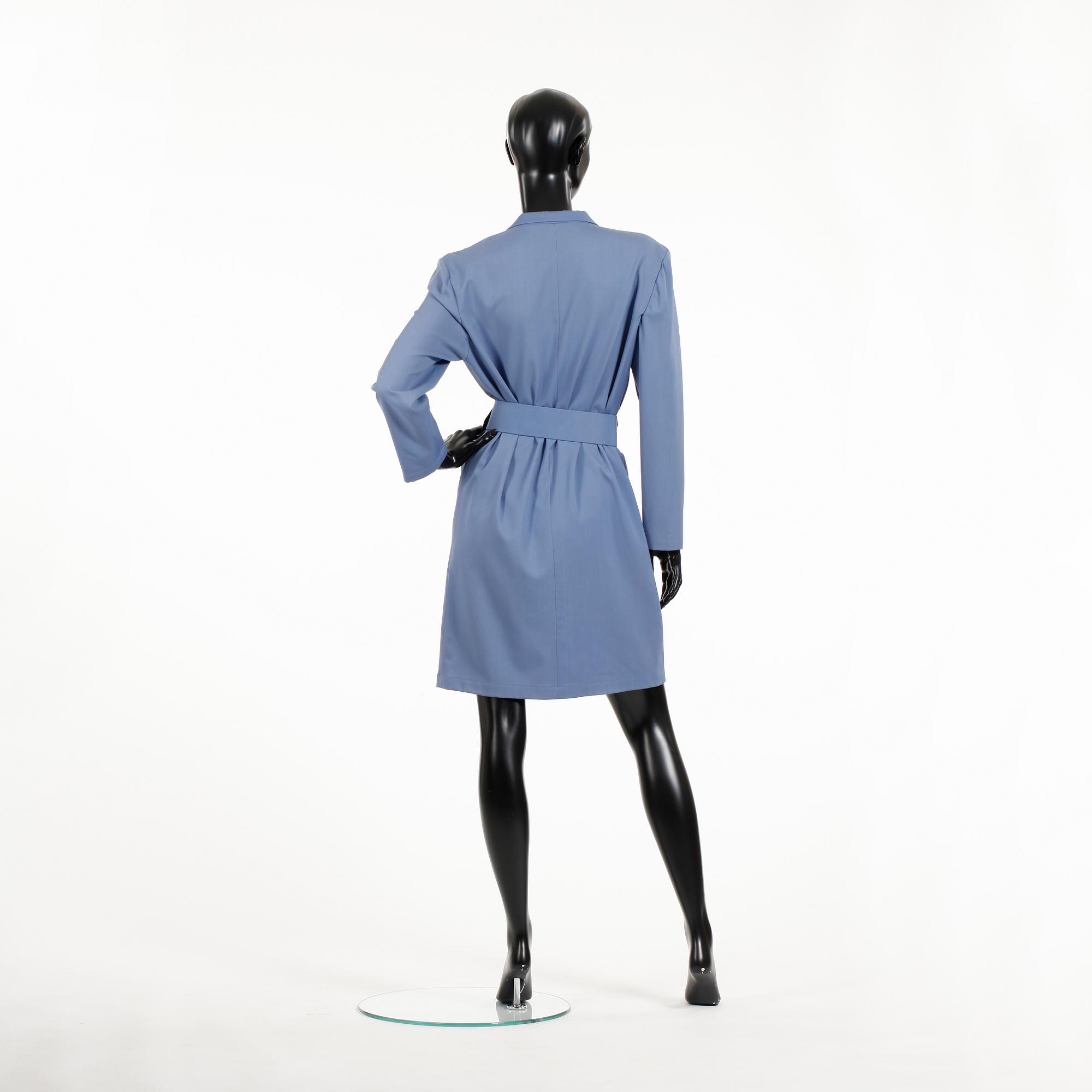 THIERRY MUGLER, a powder blue wool dress, 1980s.