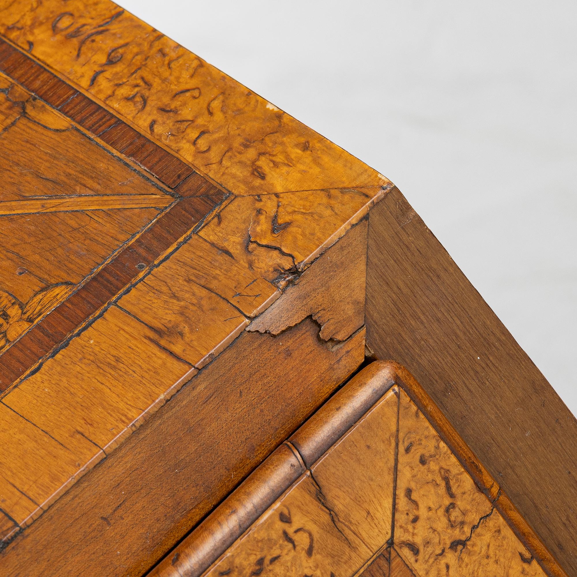 A Gustavian marquetry secretaire by Jonas Hultsten (master in Stockholm 1773-94).