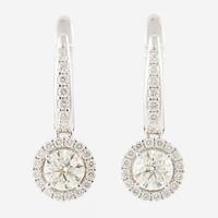 Earrings, 18K white gold with brilliant-cut diamonds.