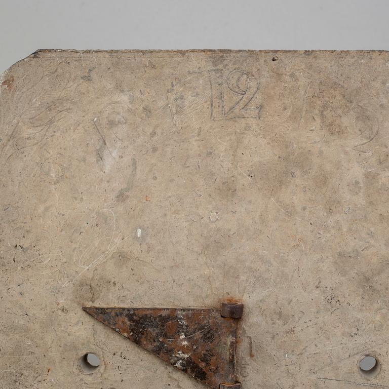 An 18th century limestone sundial.