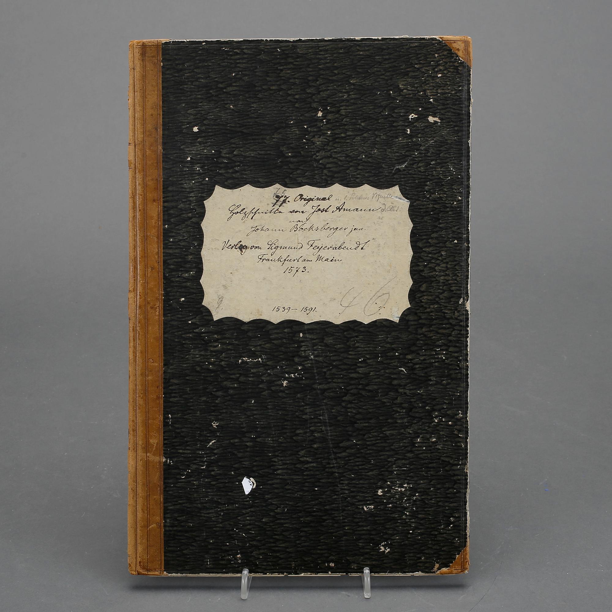 INBUNDEN SAMLING TRÄSNITT, efter Jost Amman, Frankfurt am Main, Tyskland, 1573.