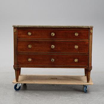 A late Gustavian mahogany chest of drawers.