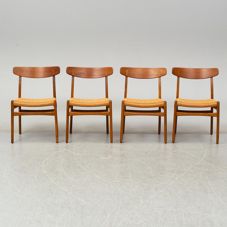 Four 'CH-23' 'Spisestolen' chairs by Hans J Wegner, Denmark.