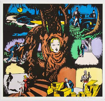 Carl Johan De Geer, lithograph in colours, signed EA.