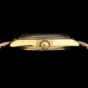 ARMBANDSUR, guld på stål, Omega, Automatic, Genève, 1900-talets andra hälft.