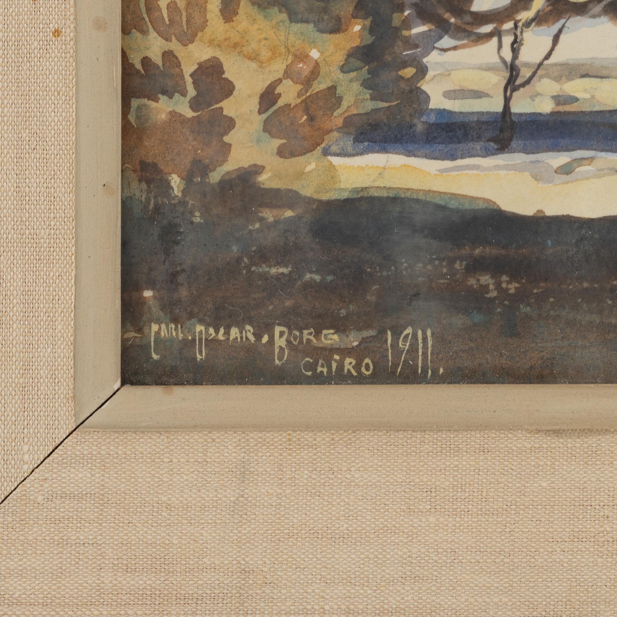 Carl Oscar Borg, gouache och akvarell, signerad och daterad Cairo 1911 samt fotoalbum.