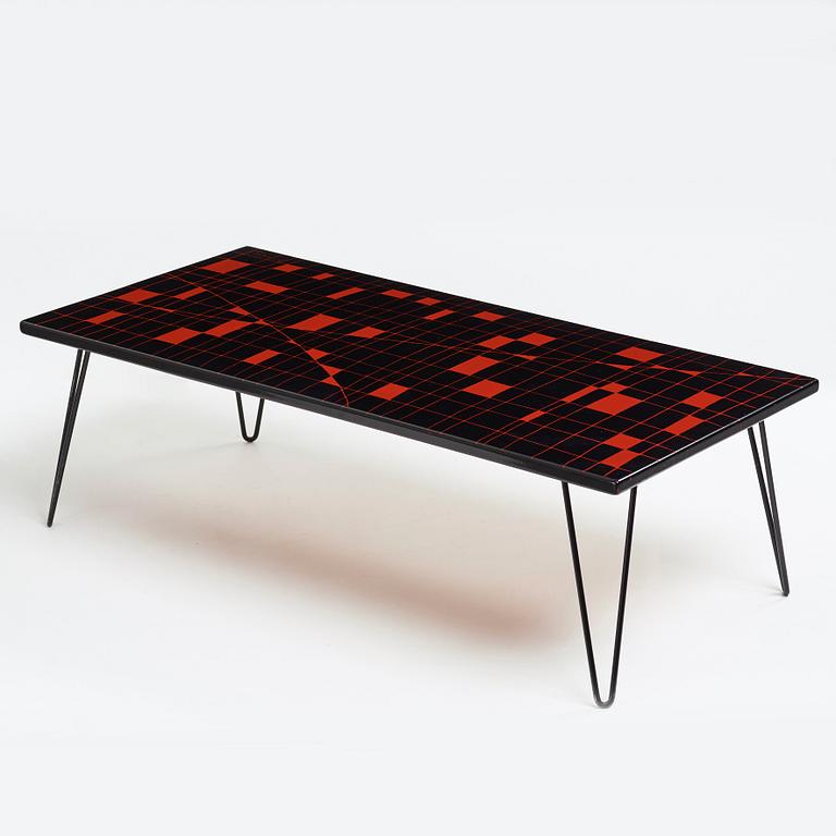 Carl-Arne Breger, CARL-ARNE BREGER, an enameled coffee table for Gustavsberg, Sweden 1958.