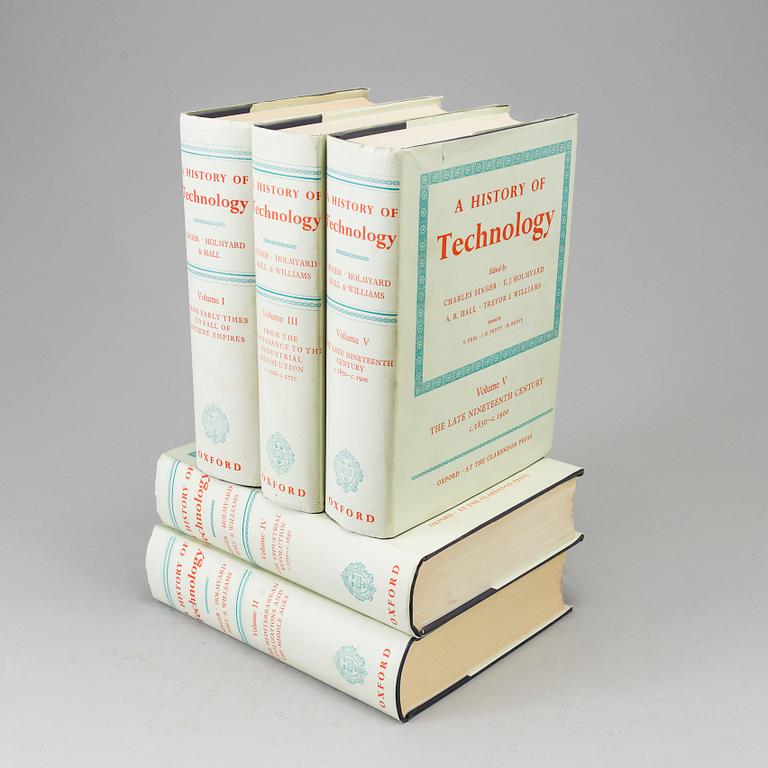 5 books "A history of technology" volume I-V.