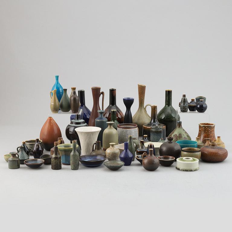 A group of stoneware miniatures, 67 pieces, most of them designed by Carl-Harry Stålhane for Rörstrand.