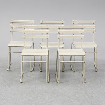 TRÄDGÅRDSSTOLAR, 5 st, funkis, 1930-tal.
