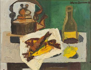 Hans Larsson, Still Life with Fish, Lemon and Jug.
