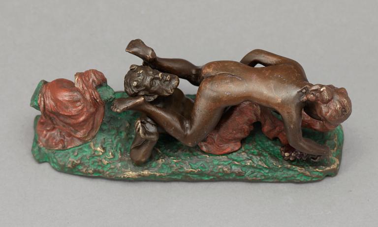 FIGURGRUPP, wienerbrons, Bergmann, Österrike, omkring 1900.
