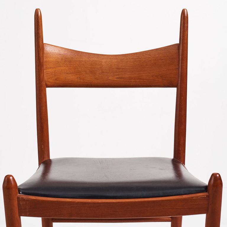 H. Vestervig Eriksen, a set of 6 teak chairs, Brøderna Tromborg, Denmark 1950's.