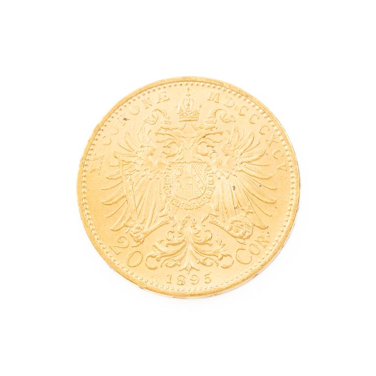 Gold coin, Austria-Hungary, 20 Corona, 1895.