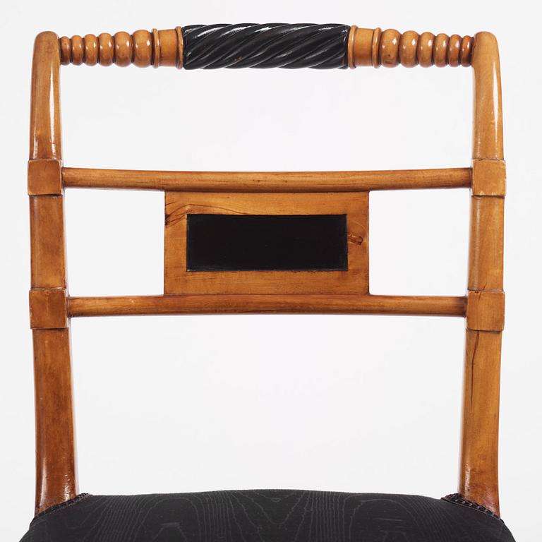 A set of eight Empire chairs by Anders Eriksson, Hassungared, first part 19th century.