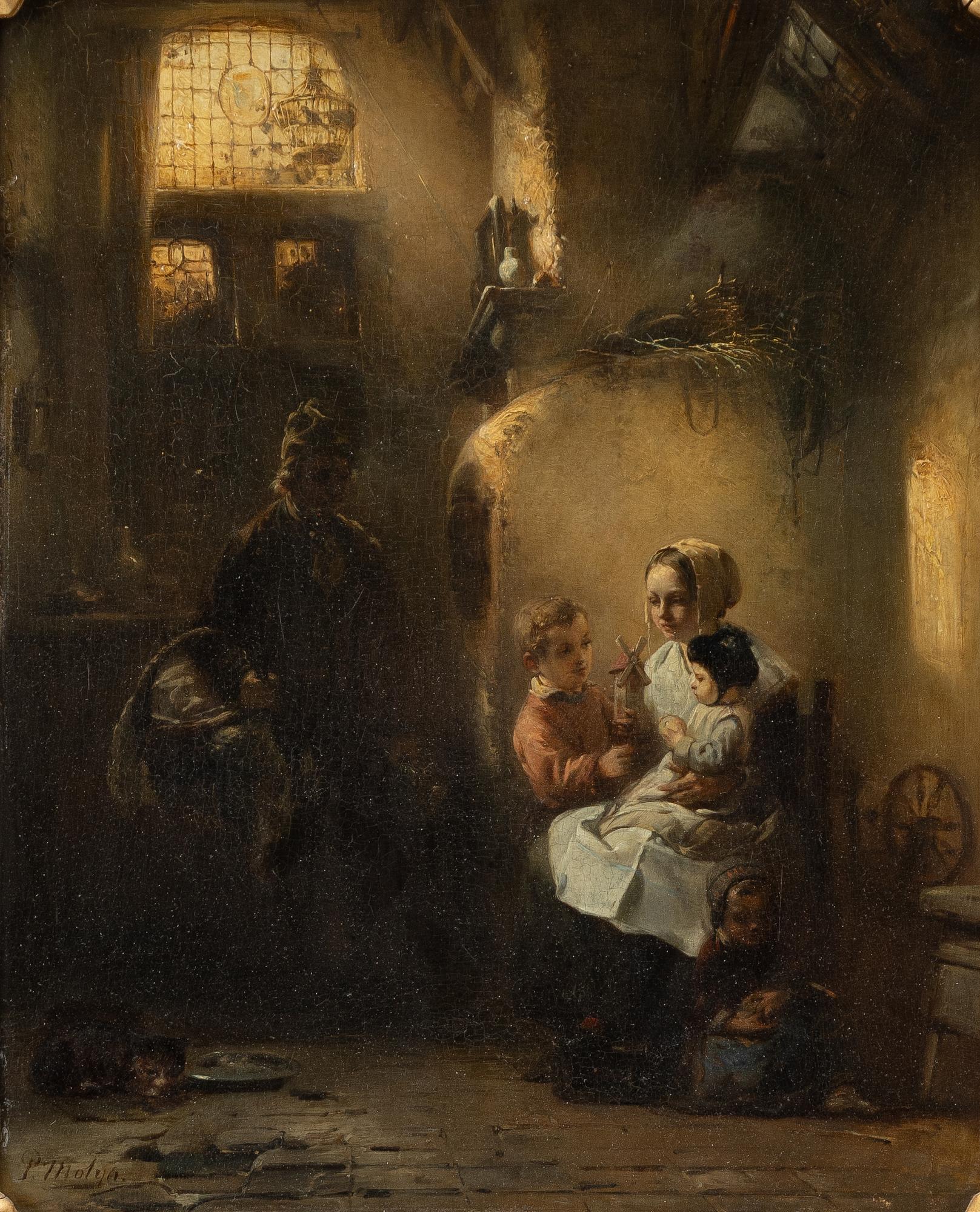 P. Molyn, Interior with Playing Children.