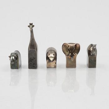 Gunnar Cyrén, five silver platezinc  figurines, Dansk Design, Japan.