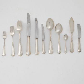 Bestickservis, 115 delar, silver, modell "Kungsholm", CG Hallberg, Stockholm, bl.a. 1949.