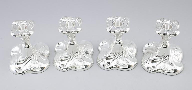 LJUSSTAKAR, 4 st, silver, Norge, 1900-talets mitt.