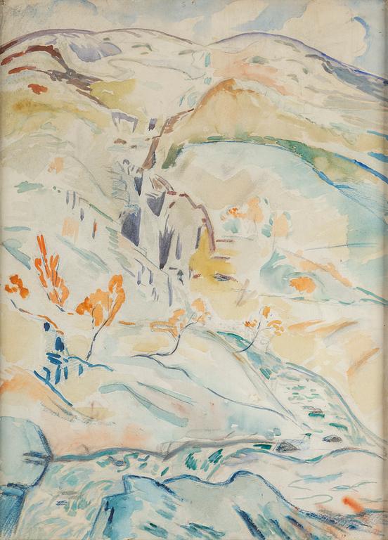 LEANDER ENGSTRÖM, watercolour, certified by his son Tord verso.