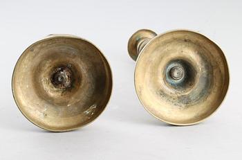 LJUSSTAKAR, 1 par, senempire, brons, 1800-talets första hälft.