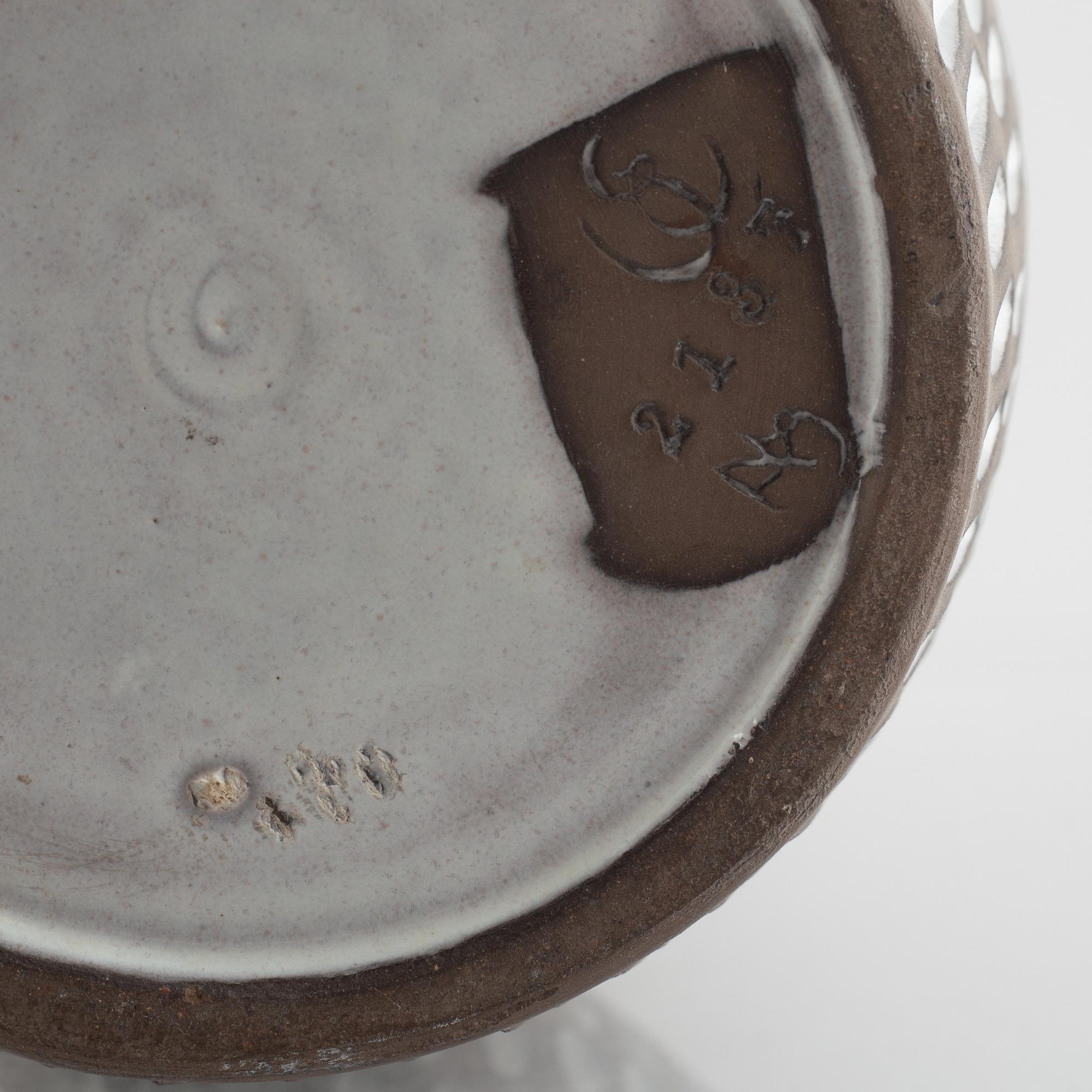 Ingrid Atterberg, floor vase, "Negro", Upsala Ekeby, 1953-1958.