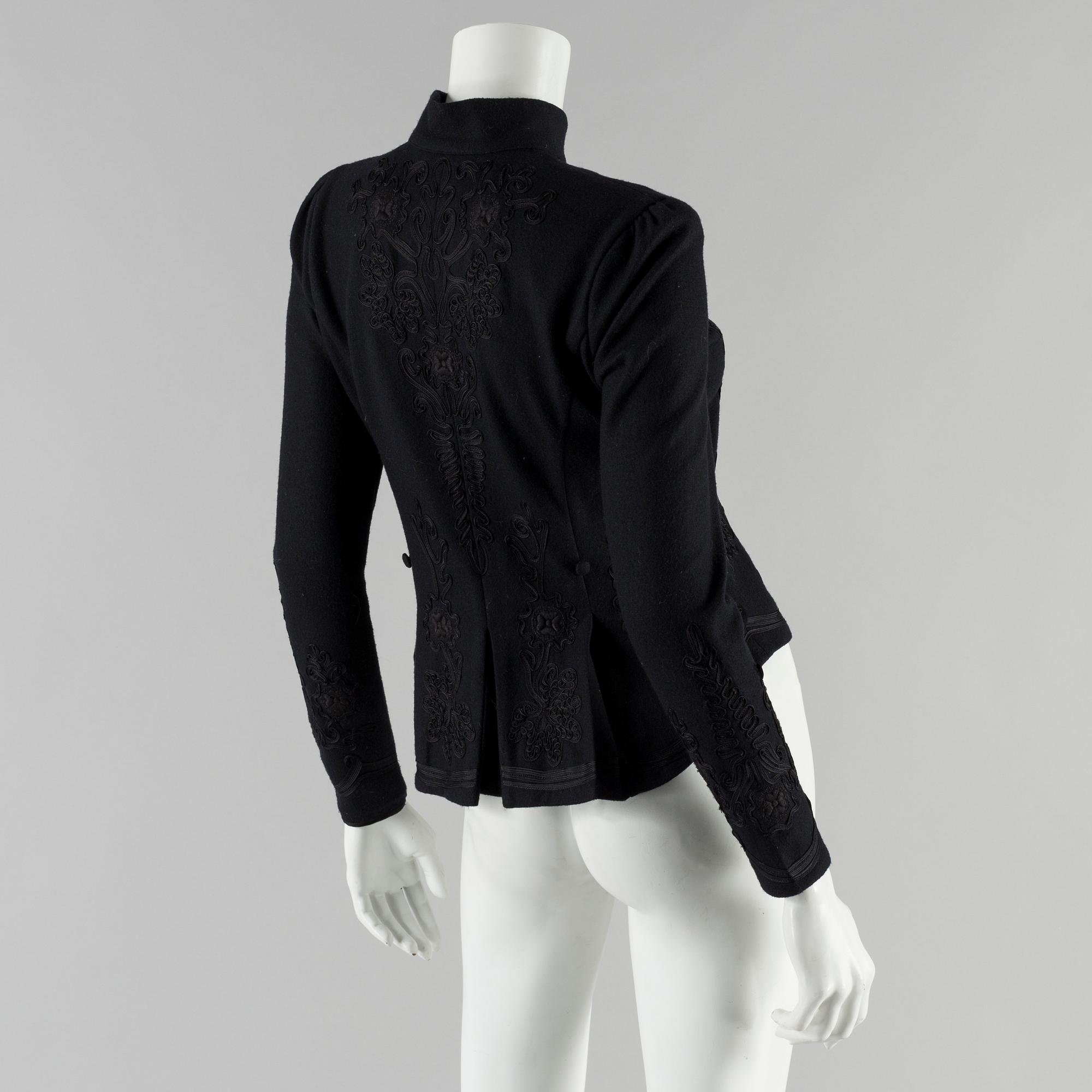 A black wool jacker by Ralph Lauren.