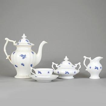 TESERVIS, 15 delar, porslin, "Blå blom" Old Gustavsberg, 1800-tals slut.