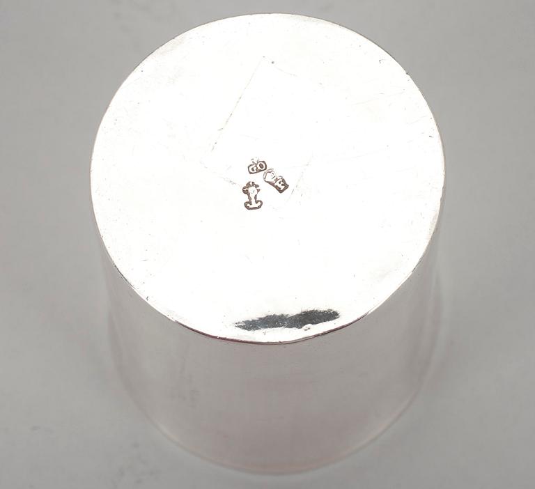 BÄGARE, silver, Faro, Portugal 1800-talets första hälft. Vikt 156 g.