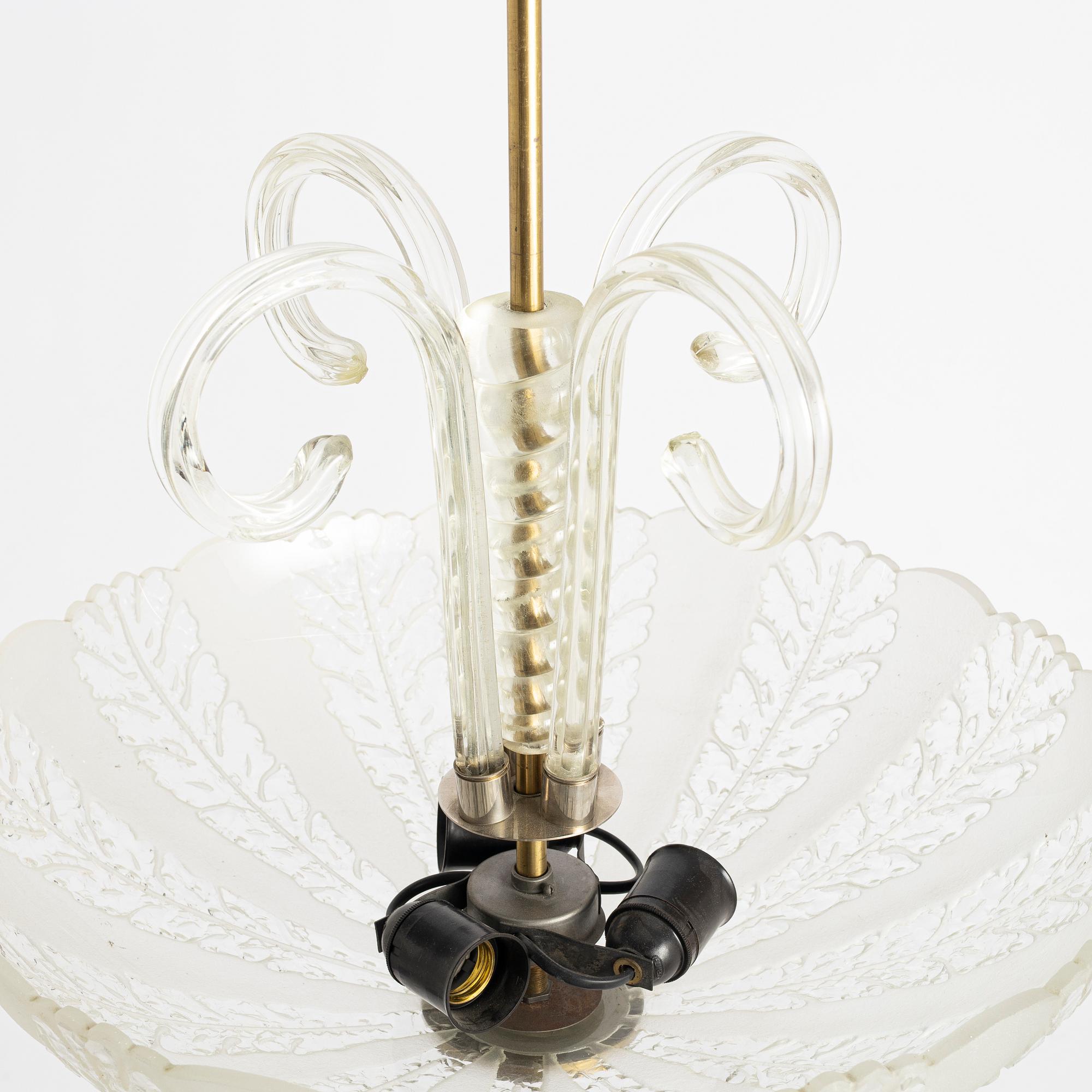 Taklampa, Swedish Modern, Elektroholm AB, Stockholm, 1940/50-tal.