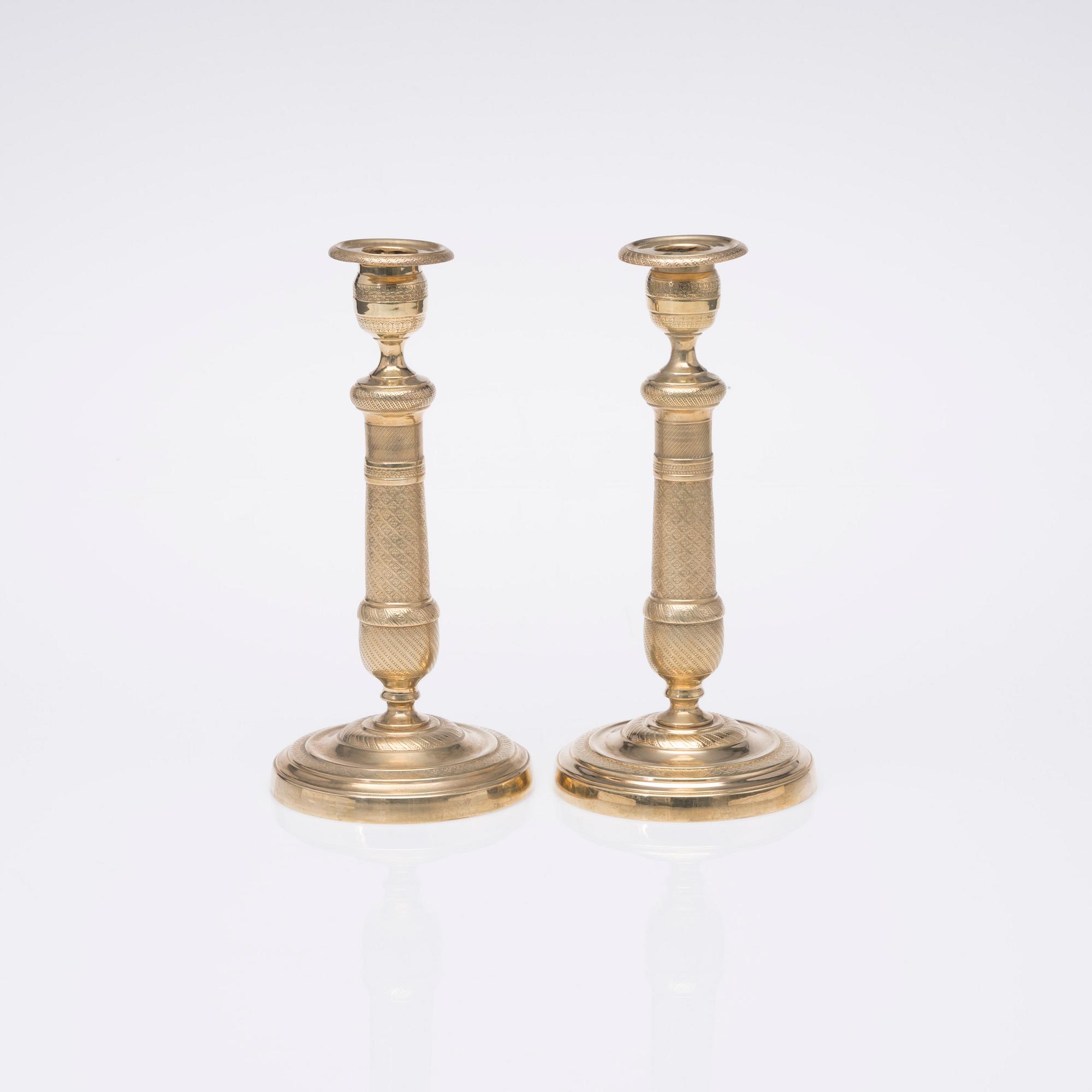 LJUSSTAKAR, ett par, Frankrike 1800-talets första hälft.