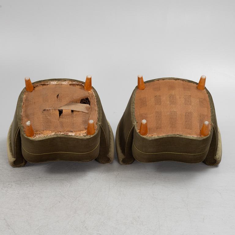 A pair of easy chairs, 1940s.