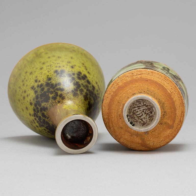 CARL-HARRY STÅLHANE, a unique bowl and vase, Rörstrand.