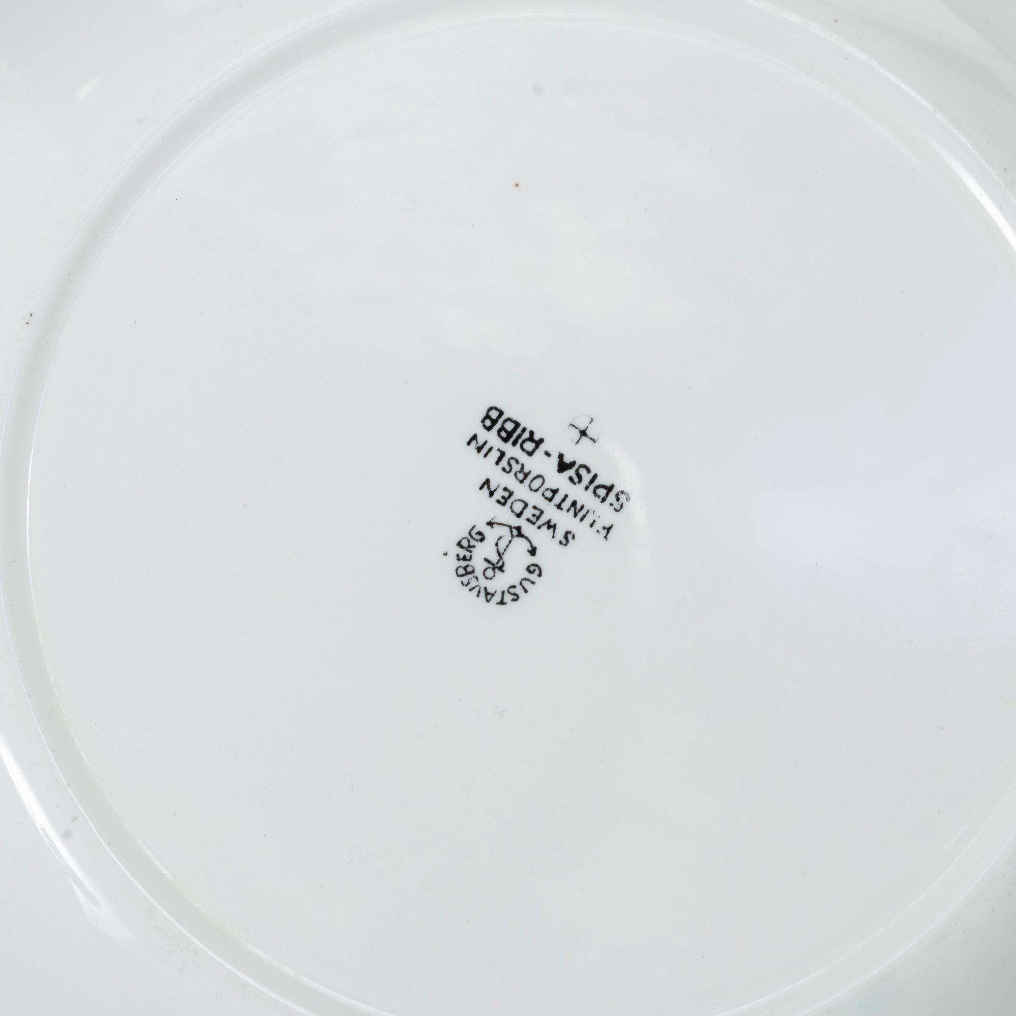 Stig Lindberg, a 36 piece 'Spisa Ribb' service, Gustavsberg.