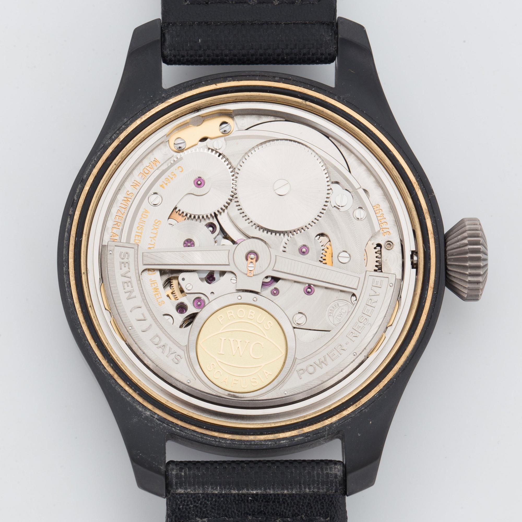 IWC, Schaffhausen, Big Pilot Perpetual Calendar, "Top Gun", Boutique Edition, armbandsur, 48 mm,
