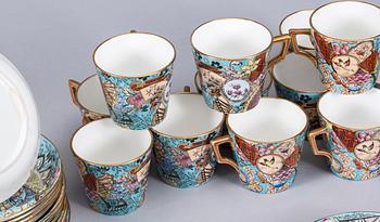 KAFFEKOPPAR, porslin, 13 st. Rörstrand. 1800/1900-tal.