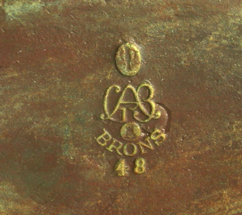 VAS, svartpatinerad brons, trol Just Andersen för GAB, Stockholm, 1930-tal.