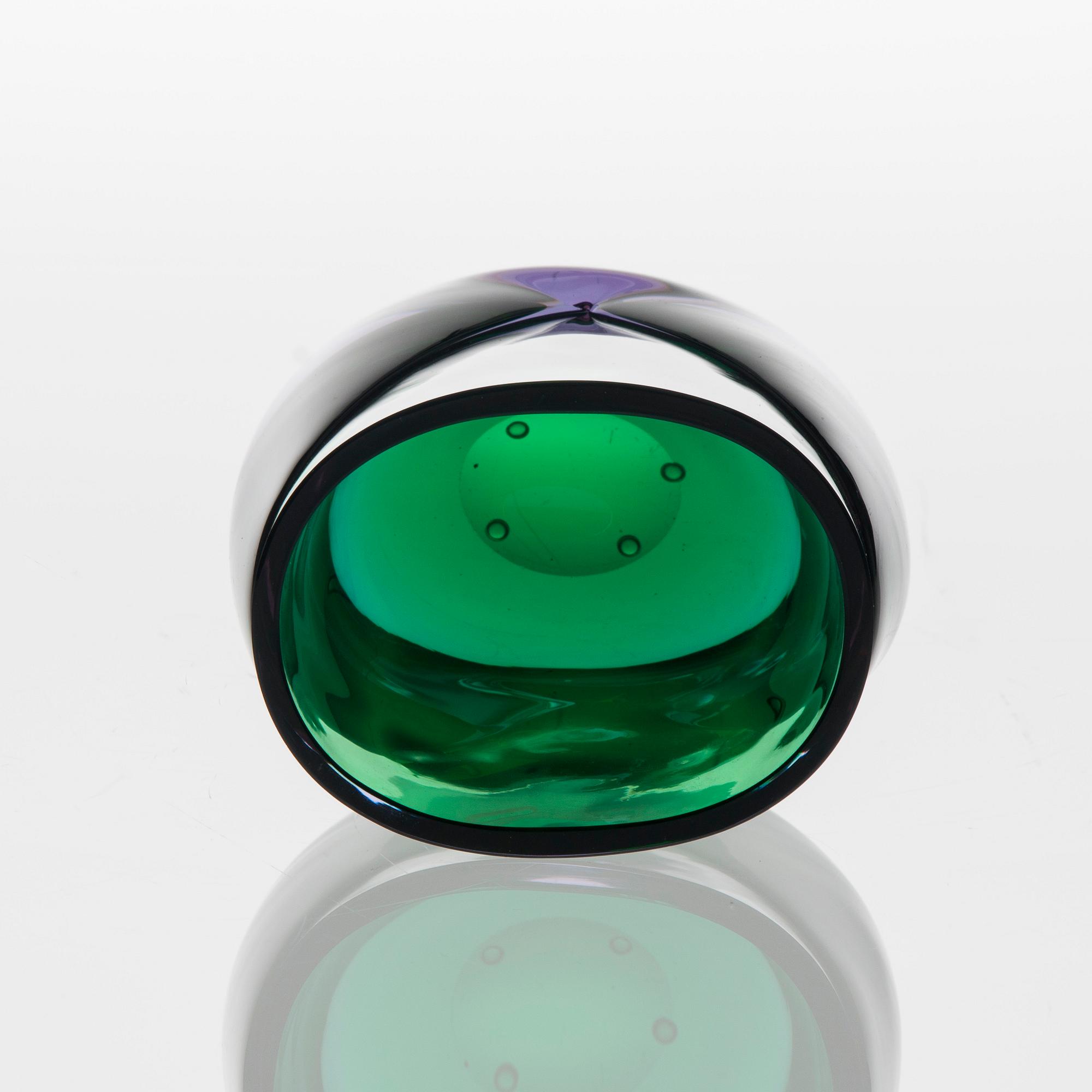 VAS, glas, "Kukka N 518", Heikki Orvola, Nuutajärvi Notsjö, 1970-tal.
