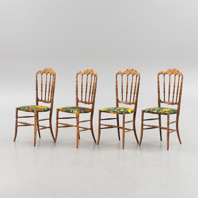 A set of four Chiavari model chairs, second half of the 20th century.