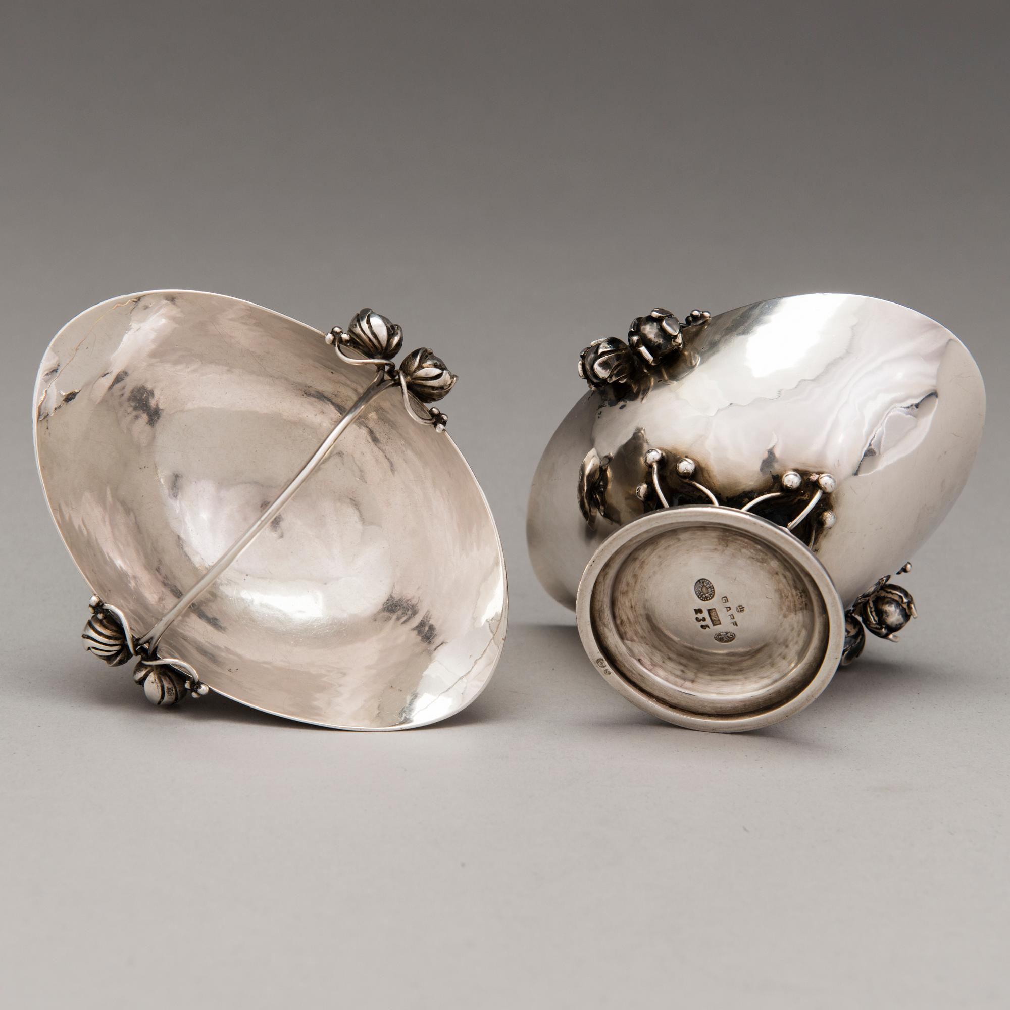 GEORG JENSEN, MALJAPARI, hopeaa, Kööpenhamina, Tanska 1920.